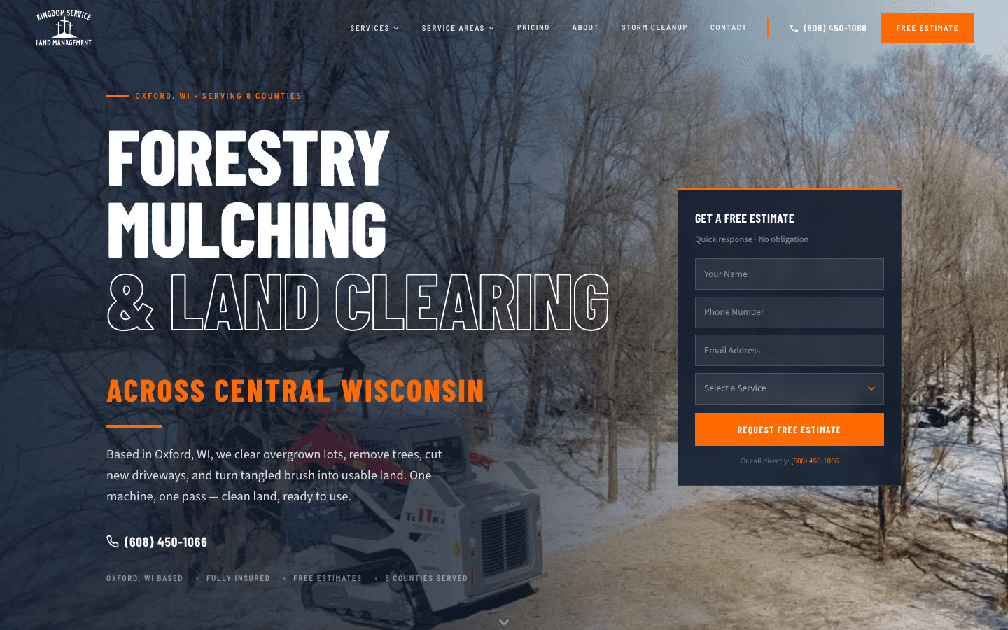 The Kingdom Service Land Management website, built by Brandloc